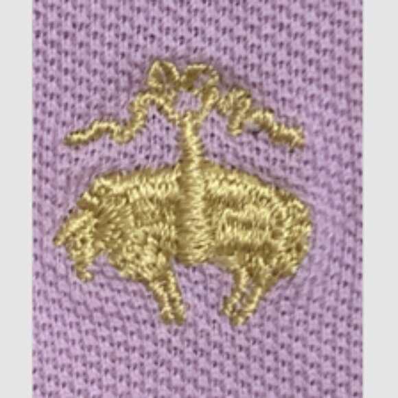 Brooks Brothers Mens Striped Polo Shirt Size M Cotton Purple Short Sleeve Shirt - Picture 4 of 9